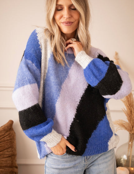 Mia Mosaic Blue/Navy - Sweater