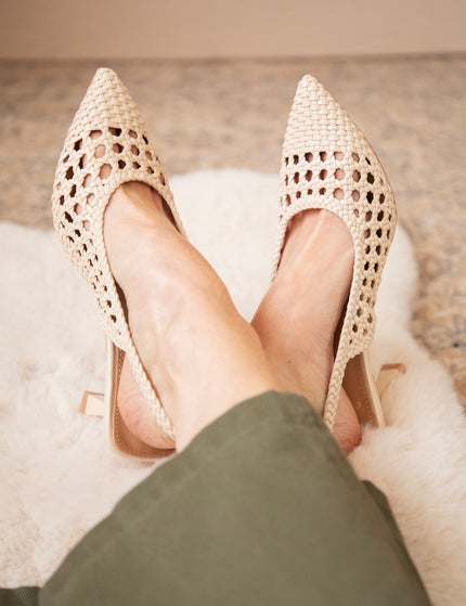 Woven Elegance Beige - Heels