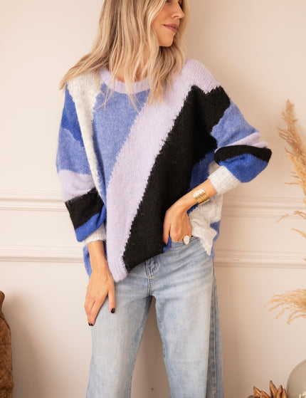 Mia Mosaic Blue/Navy - Sweater