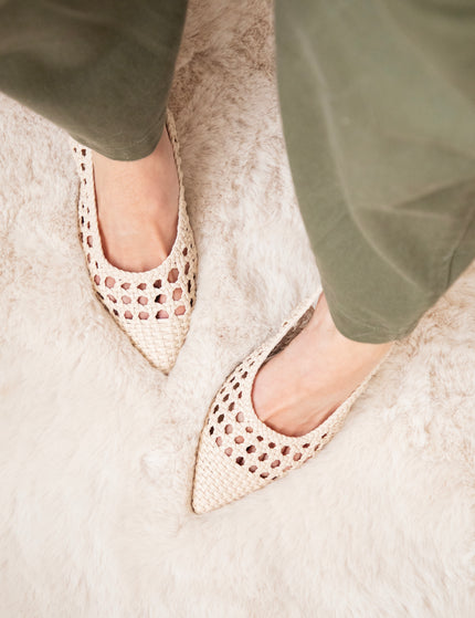 Woven Elegance Beige - Heels