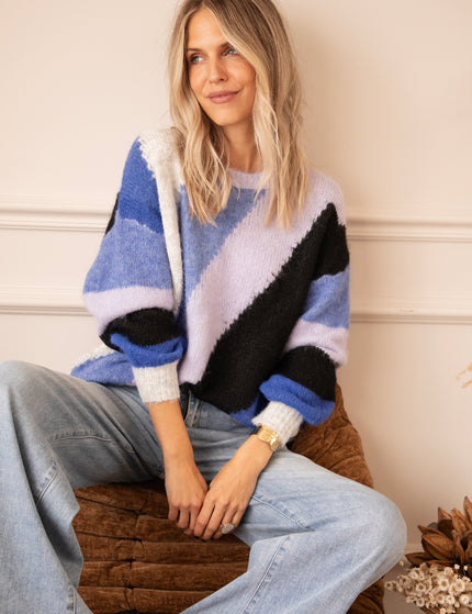 Mia Mosaic Blue/Navy - Sweater