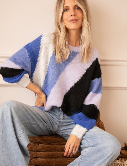 Mia Mosaic Blue/Navy - Sweater