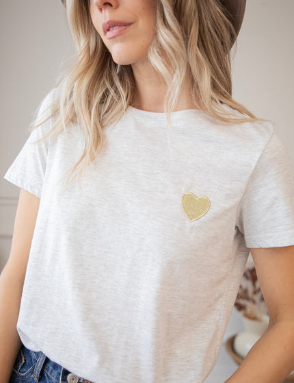 Beating Heart Grey/Gold - T-Shirt