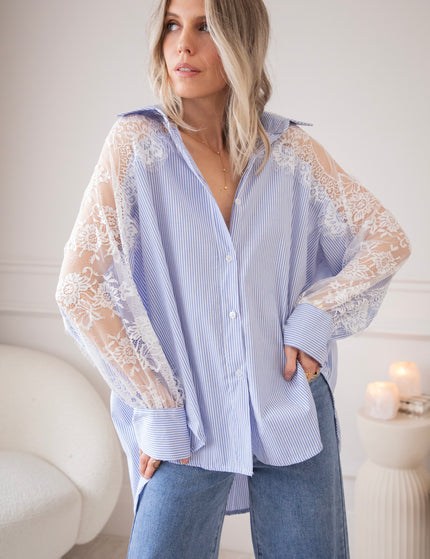 Lace Serenade Blue/White - Blouse