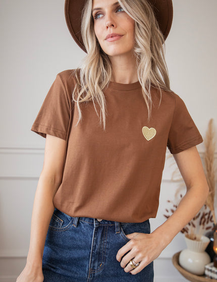 Beating Heart Brown/Gold - T-Shirt