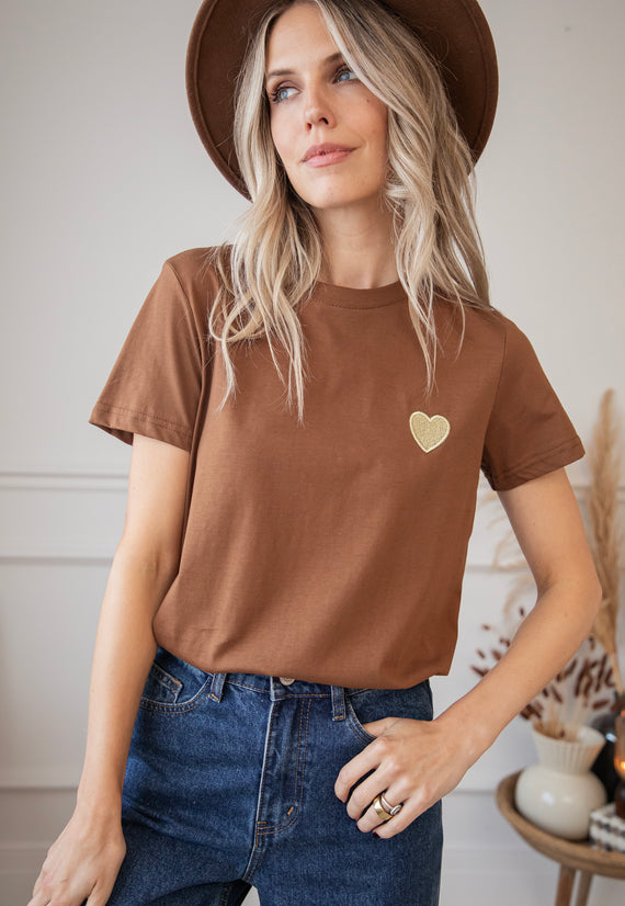 Beating Heart Brown/Gold - T-Shirt