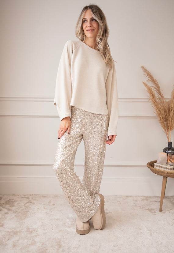 Sequins Soirée Beige - Pants