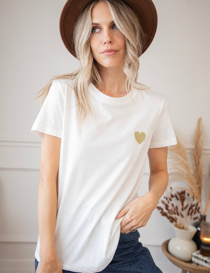 Beating Heart White/Gold - T-Shirt