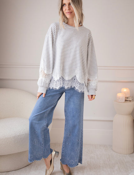 Lines & Lace Grey - Blouse