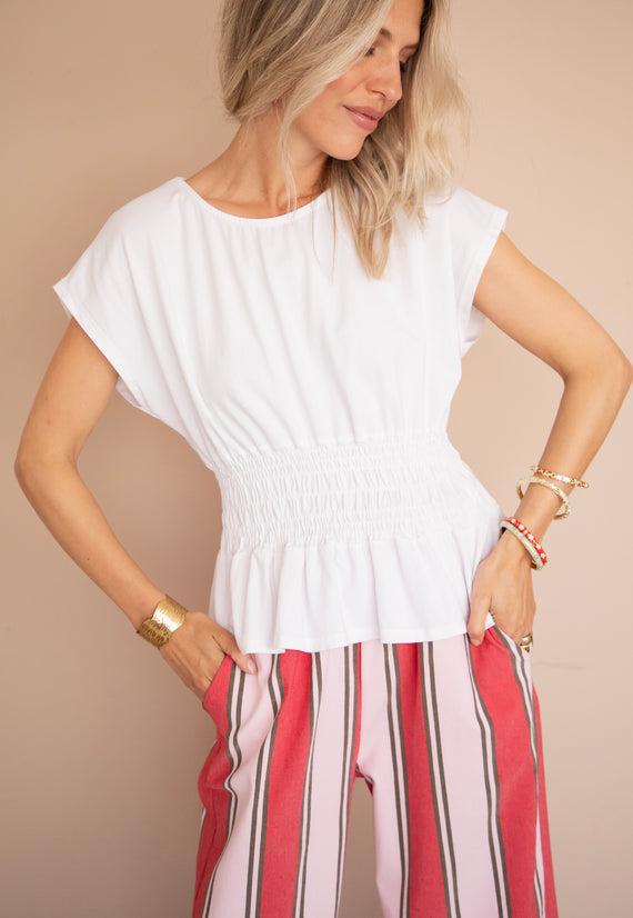 Feminine Frown White - Top
