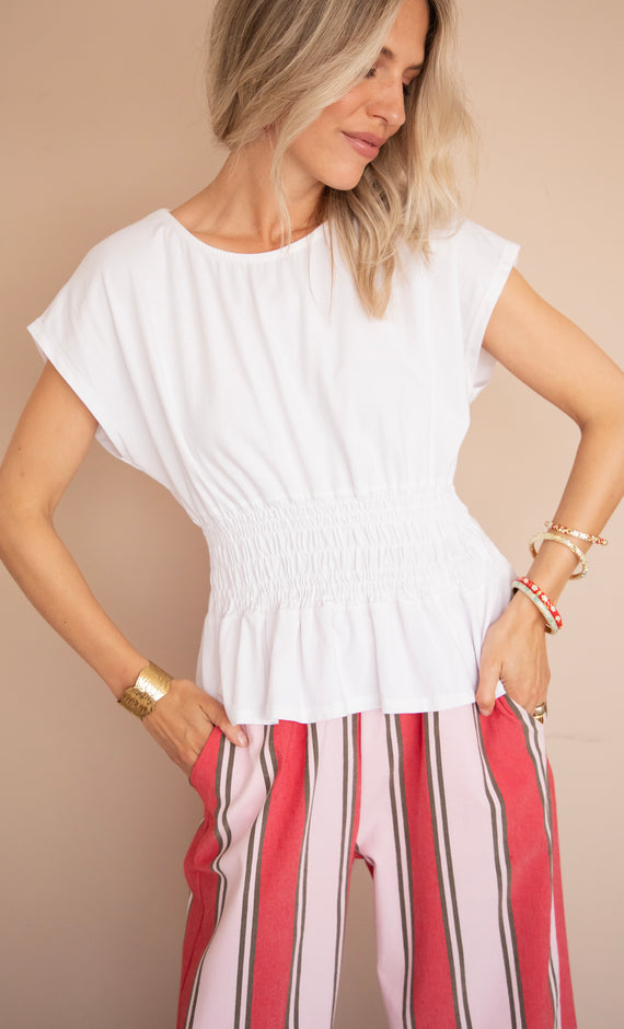 Feminine Frown White - Top