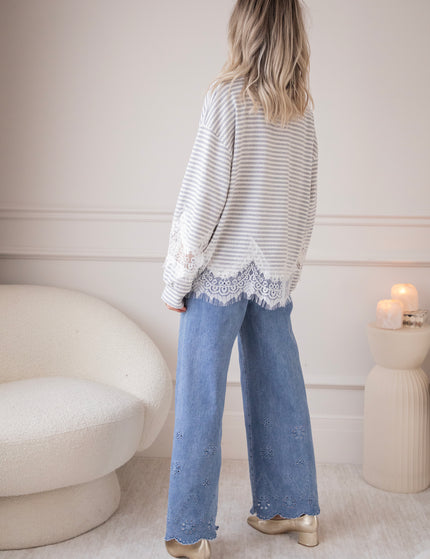 Lines & Lace Grey - Blouse