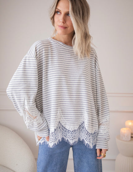 Lines & Lace Grey - Blouse