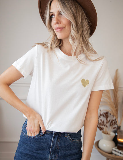 Beating Heart White/Gold - T-Shirt