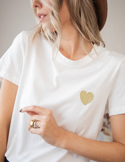 Beating Heart White/Gold - T-Shirt