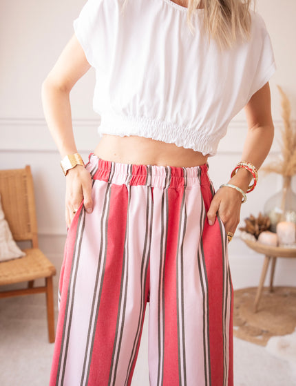 Hose - Signature Stripes - Rot/Pink