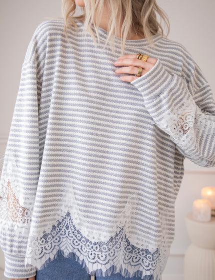 Lines & Lace Grey - Blouse