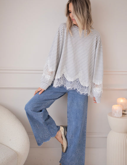 Lines & Lace Grey - Blouse