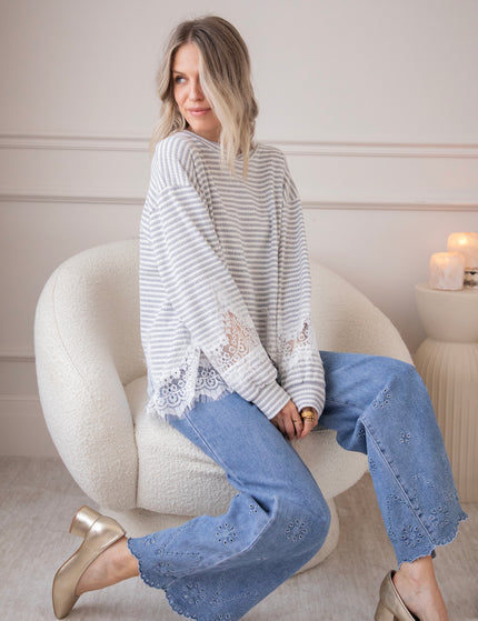 Lines & Lace Grey - Blouse