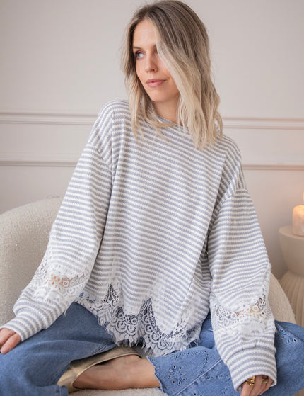 Lines & Lace Grey - Blouse