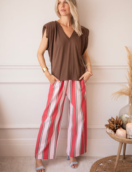 Elly Epaulettes Brown - Top