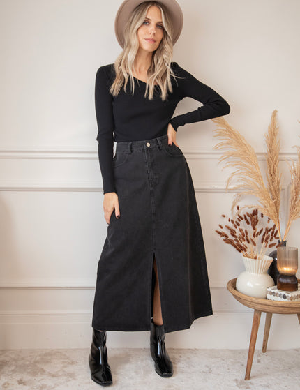 Sabine Split Dark Grey - Skirt