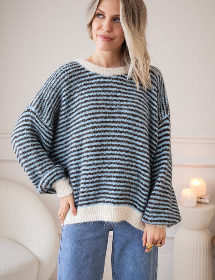 Zima Stripe Baby Blue/Choco - Sweater