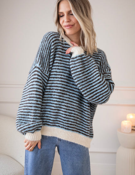 Zima Stripe Baby Blue/Choco - Scarf