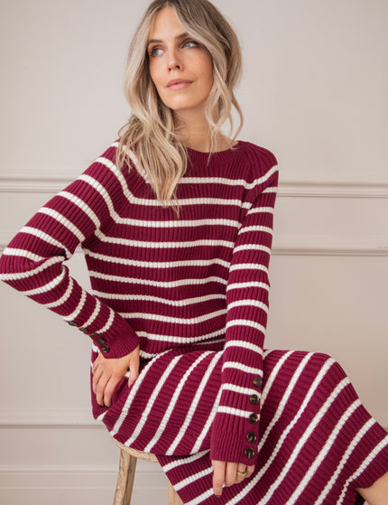 Striped Serenity Burgundy/White - Set