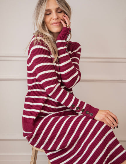 Striped Serenity Burgundy/White - Set