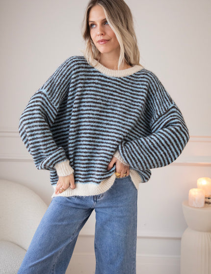 Zima Stripe Baby Blue/Choco - Scarf