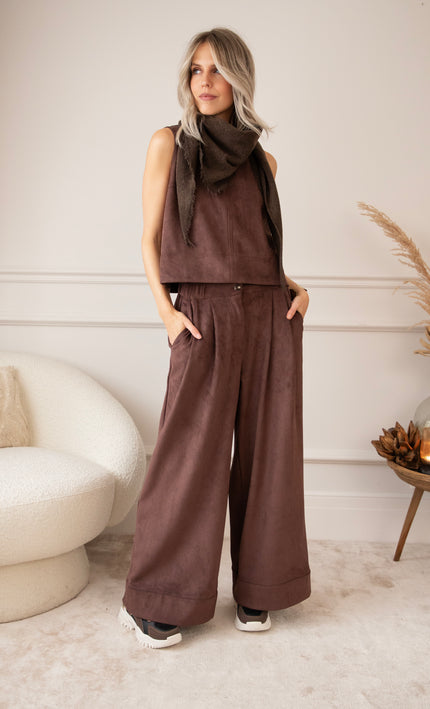 Easy Like Suede Choco - Pants