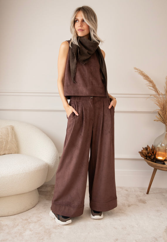 Easy Like Suede Choco - Broek