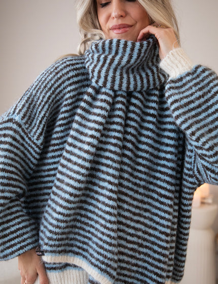 Zima Stripe Baby Blue/Choco - Scarf