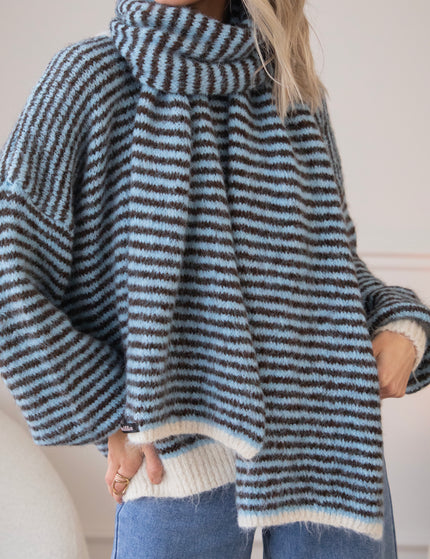Zima Stripe Baby Blue/Choco - Scarf
