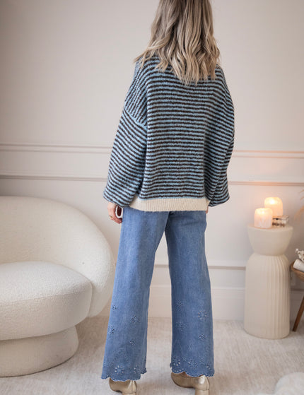 Zima Stripe Baby Blue/Choco - Scarf