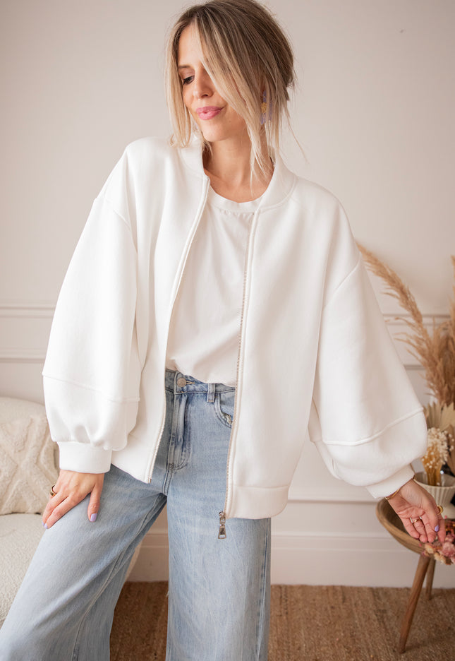 Snuggle Up White - Cardigan