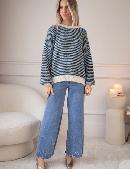 Zima Stripe Baby Blue/Choco - Scarf