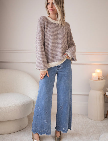 Zima Stripe Beige/Brown - Trui