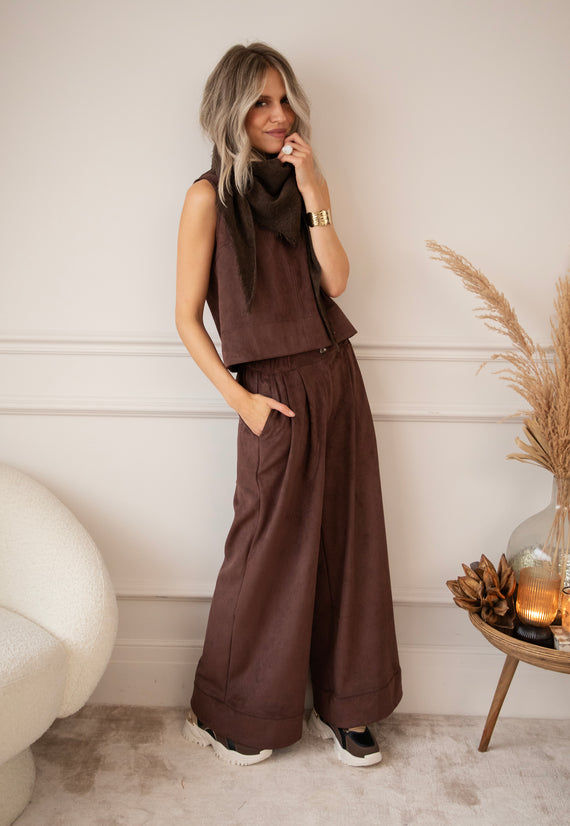 Easy Like Suede Choco - Broek