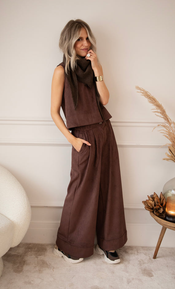 Easy Like Suede Choco - Broek
