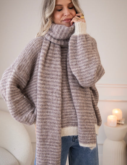 Zima Stripe Beige/Brown - Trui