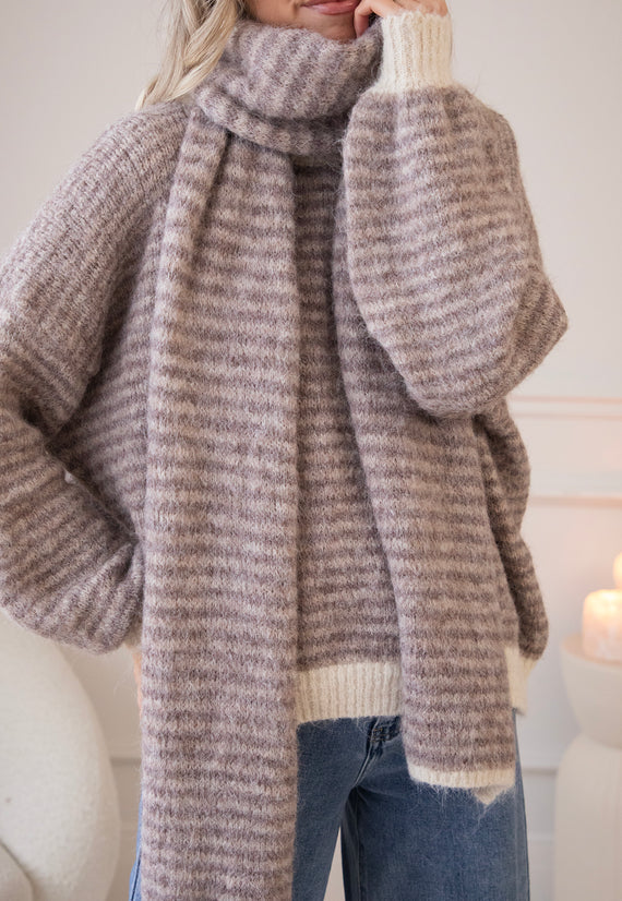 Zima Stripe Beige/Brown - Sjaal