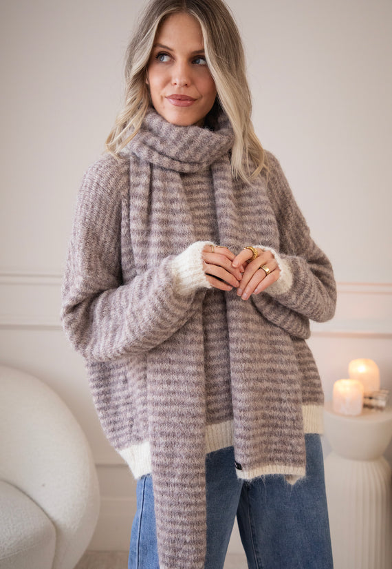 Zima Stripe Beige/Brown - Trui