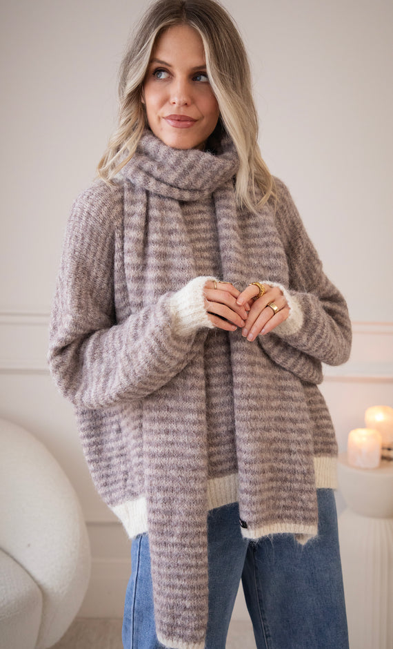 Zima Stripe Beige/Brown - Sweater