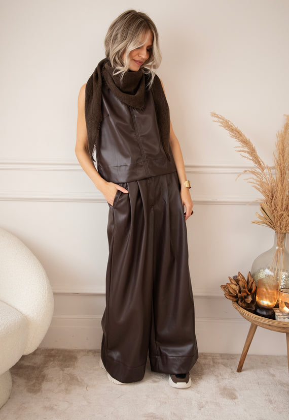 Easy Like Leather Choco - Broek