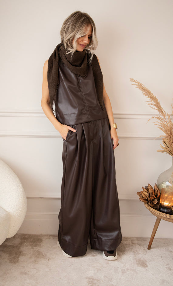 Easy Like Leather Choco - Pants