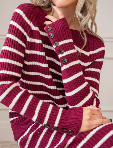 Striped Serenity Burgundy/White - Set