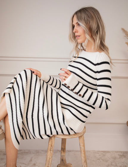 Striped Serenity Off White/Black - Set