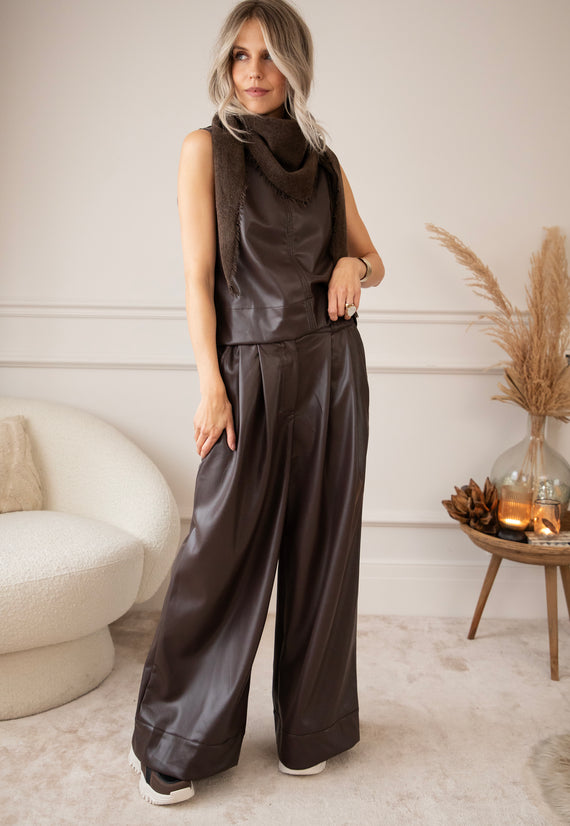 Easy Like Leather Choco - Broek